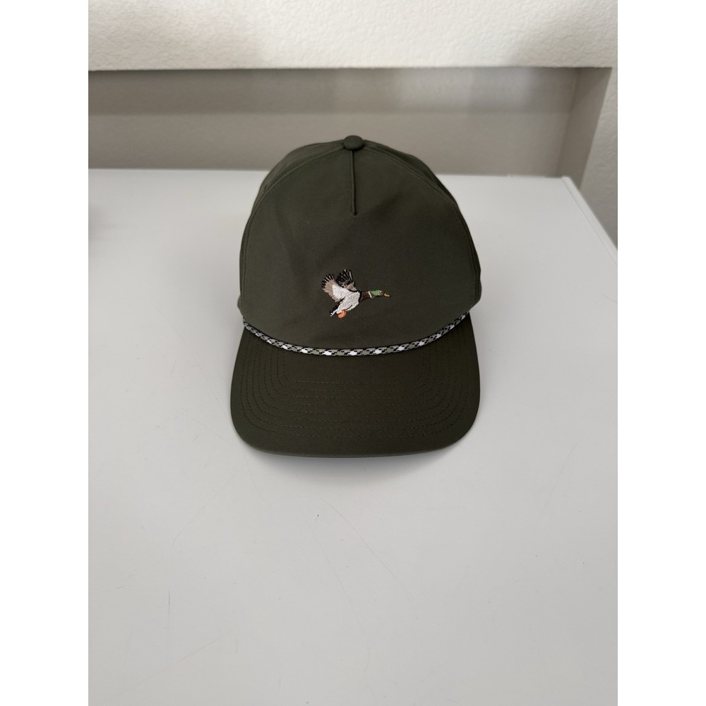 Poncho Outdoors Duck Cap Hat Snapback Rope Green Performance Trucker OSFA